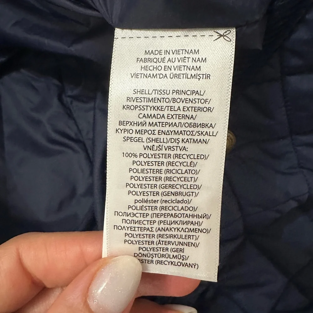 Ralph Lauren water repellent Navy Quilted Baby Snowsuit